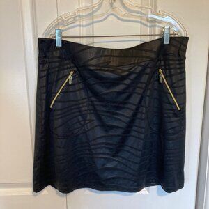 #43Jamie Sadock Black with Gold Zippers Golf Skort, Size XL